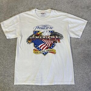 Proud to Be American T-Shirt Hanes Heavyweight Small USA Patriotic